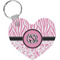 Zebra & Floral Heart Keychain (Personalized)