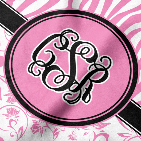 Zebra & Floral Hooded Baby Towel- Detail Close Up