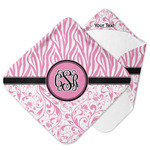 Zebra & Floral Hooded Baby Towel (Personalized)