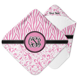 Zebra & Floral Hooded Baby Towel (Personalized)