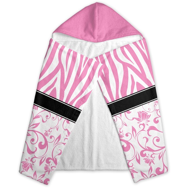 Zebra & Floral Hooded Towel - Folded