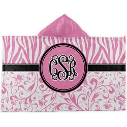 Zebra & Floral Kids Hooded Towel (Personalized)