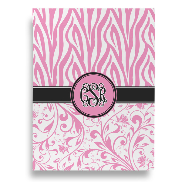 Zebra & Floral House Flags - Double Sided - FRONT