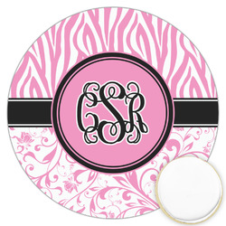 Zebra & Floral Printed Cookie Topper - 3.25" (Personalized)