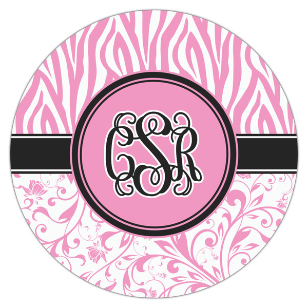 Zebra & Floral Icing Circle - Large - Single