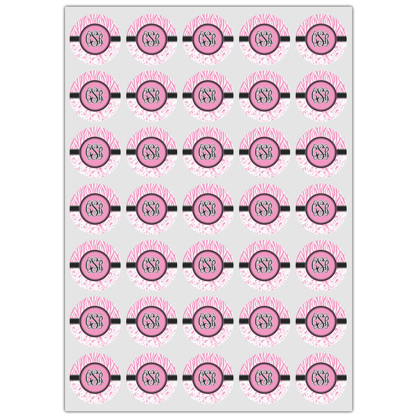 Zebra & Floral Icing Circle - XSmall - Set of 35