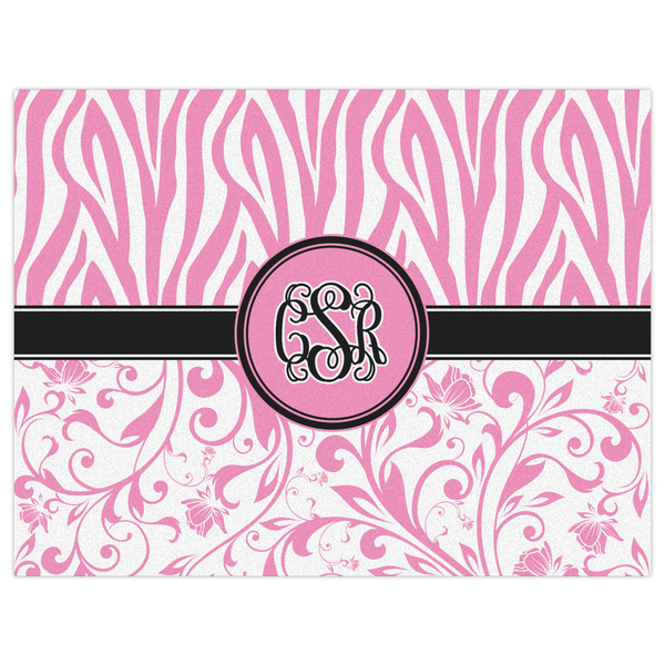 Zebra & Floral Indoor / Outdoor Rug - 6'x8' - Front Flat