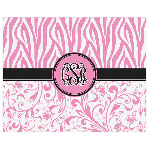 Zebra & Floral Indoor / Outdoor Rug - 8'x10' - Front Flat