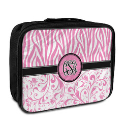 Zebra & Floral Insulated Lunch Bag w/ Monogram