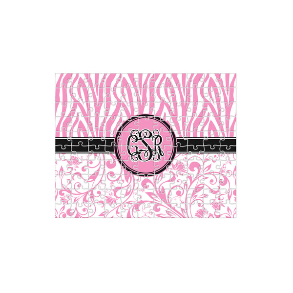 Custom Zebra & Floral 110 pc Jigsaw Puzzle (Personalized)