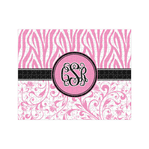 Custom Zebra & Floral 500 pc Jigsaw Puzzle (Personalized)