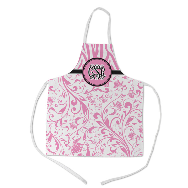 Custom Zebra & Floral Kid's Apron w/ Monogram