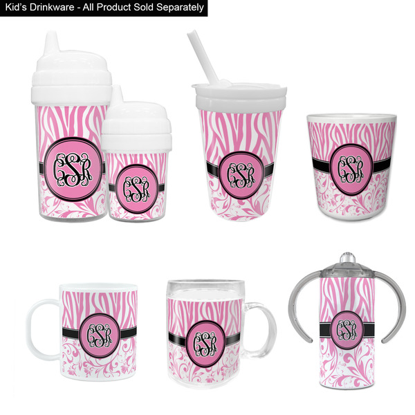 Zebra & Floral Kid's Drinkware - Customized & Personalized