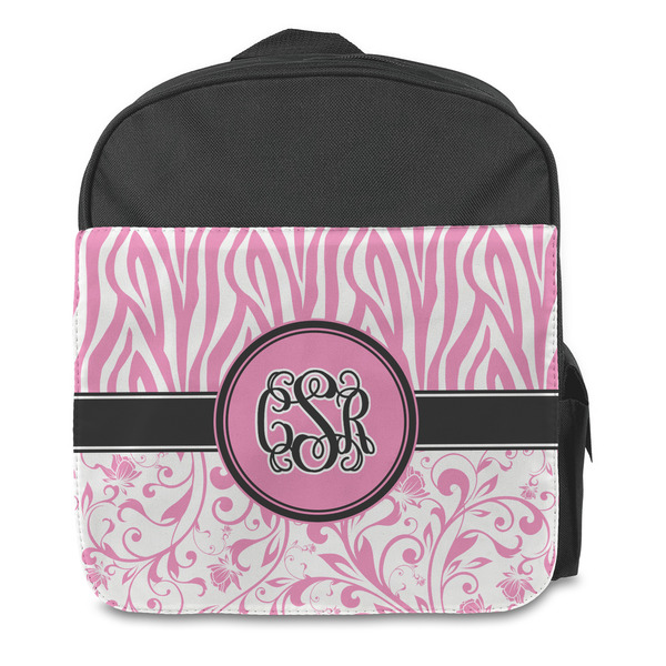 Zebra & Floral Kids Backpack - Front