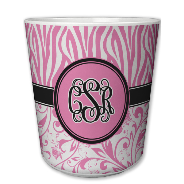 Custom Zebra & Floral Plastic Tumbler 6oz (Personalized)