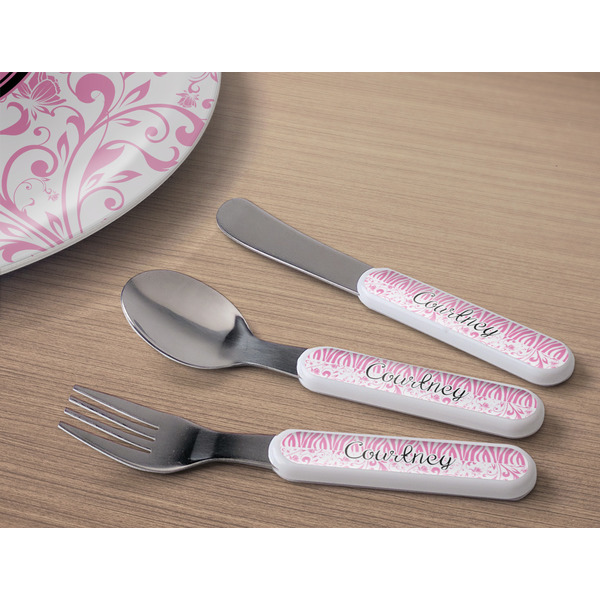 Zebra & Floral Kids Flatware w/ Plate