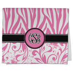 Zebra & Floral Kitchen Towel - Poly Cotton w/ Monograms