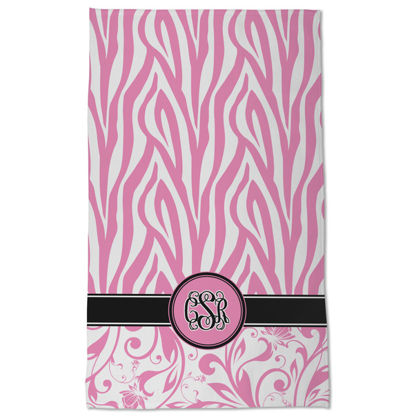 Zebra & Floral Kitchen Towel - Poly Cotton - Full Front