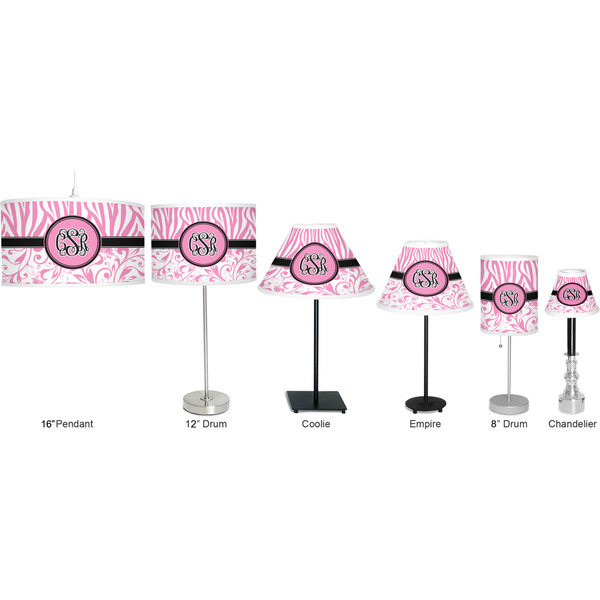 Zebra & Floral Lamp Full View Size Comparison