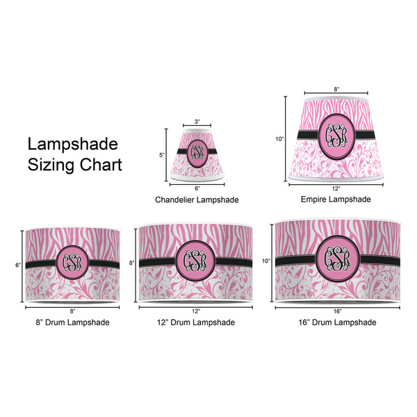 Zebra & Floral Lampshade Sizing Chart