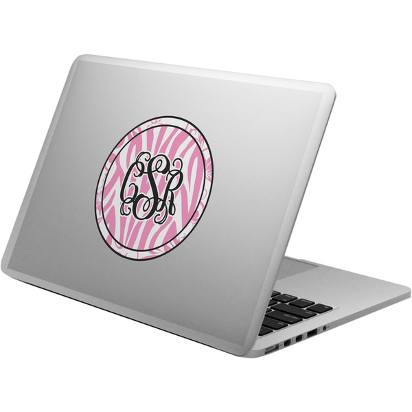 Custom Zebra & Floral Laptop Decal (Personalized)