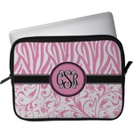 Zebra & Floral Laptop Sleeve / Case (Personalized)
