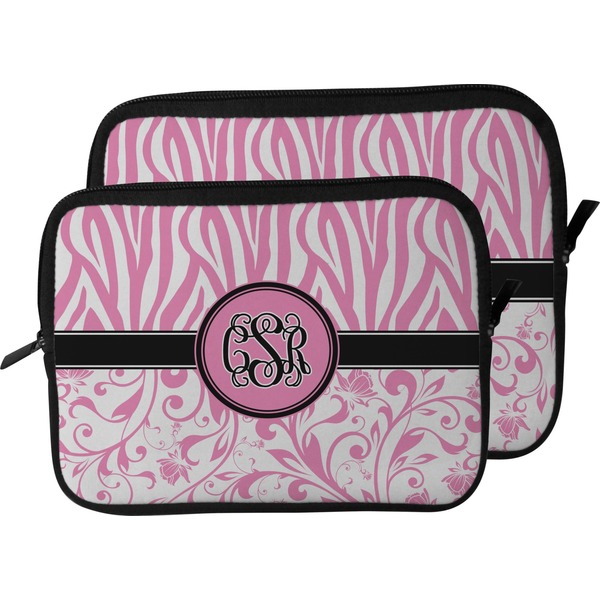 Zebra & Floral Laptop Sleeve (Size Comparison)