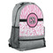 Zebra & Floral Large Backpack - Gray - Angled View