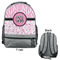 Zebra & Floral Large Backpack - Gray - Front & Back View