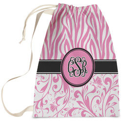 Zebra & Floral Laundry Bag - Large (Personalized)