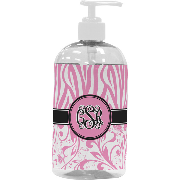 Zebra & Floral Large Liquid Dispenser (16 oz) - White