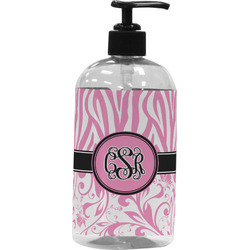 Zebra & Floral Plastic Soap / Lotion Dispenser (Personalized)