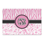 Zebra & Floral Large Rectangle Car Magnet (Personalized)