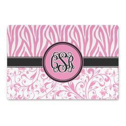 Zebra & Floral Large Rectangle Car Magnet (Personalized)