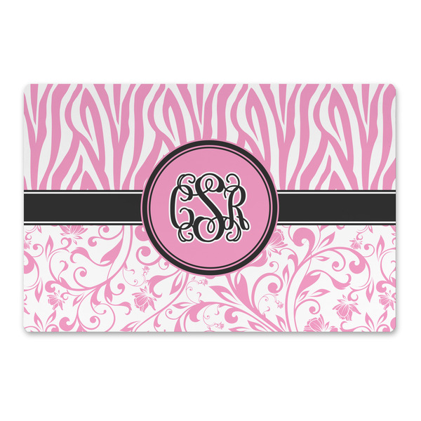 Custom Zebra & Floral Large Rectangle Car Magnet (Personalized)