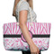 Zebra & Floral Large Rope Tote Bag - In Context View