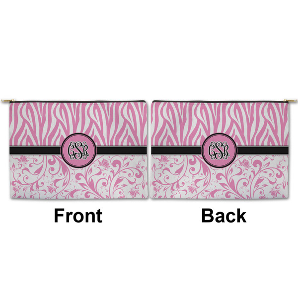 Zebra & Floral Large Zipper Pouch Approval (Front and Back)