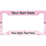 Zebra & Floral License Plate Frame - Style A (Personalized)