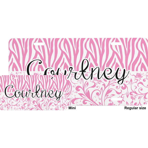 Zebra & Floral License Plate (Sizes)