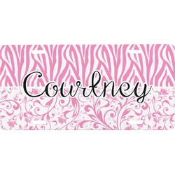Zebra & Floral Front License Plate (Personalized)