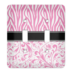 Zebra & Floral Light Switch Cover (2 Toggle Plate)