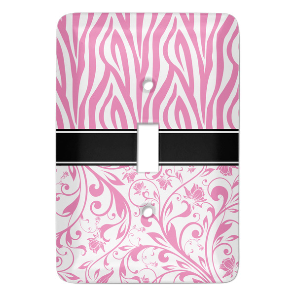 Custom Zebra & Floral Light Switch Cover (Single Toggle)