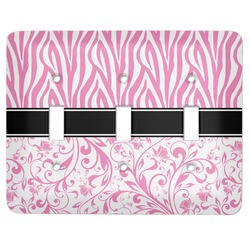 Zebra & Floral Light Switch Cover (3 Toggle Plate)