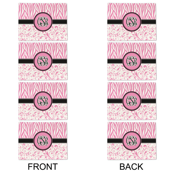 Zebra & Floral Linen Placemat - APPROVAL Set of 4 (double sided)