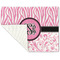 Zebra & Floral Linen Placemat - Folded Corner (single side)