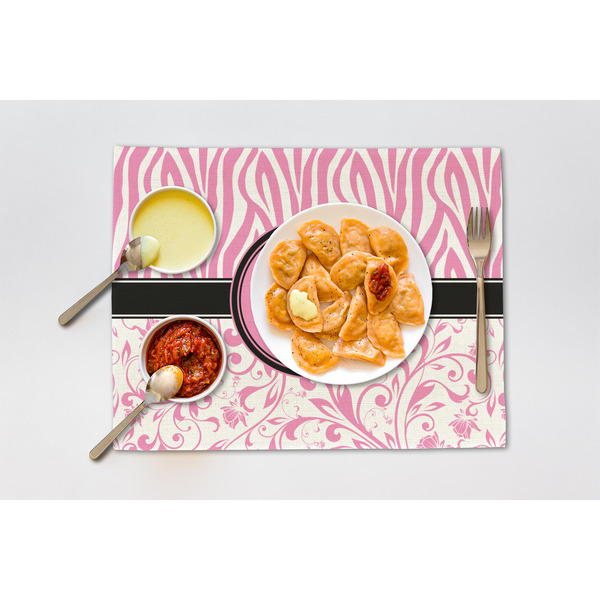 Zebra & Floral Linen Placemat - Lifestyle (single)