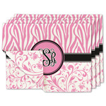 Zebra & Floral Linen Placemat w/ Monogram