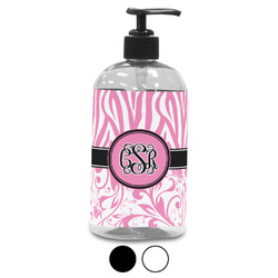 Zebra & Floral Plastic Soap / Lotion Dispenser (Personalized)
