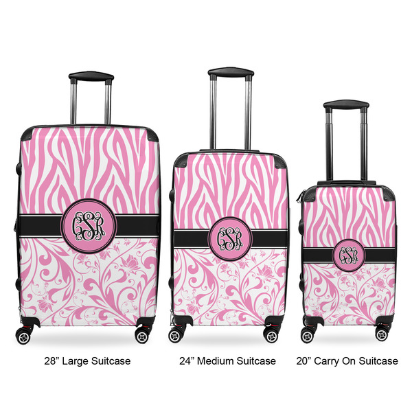 Zebra & Floral Luggage Bags all sizes - With Handle