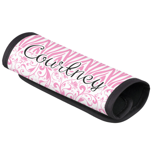 Custom Zebra & Floral Luggage Handle Cover (Personalized)
